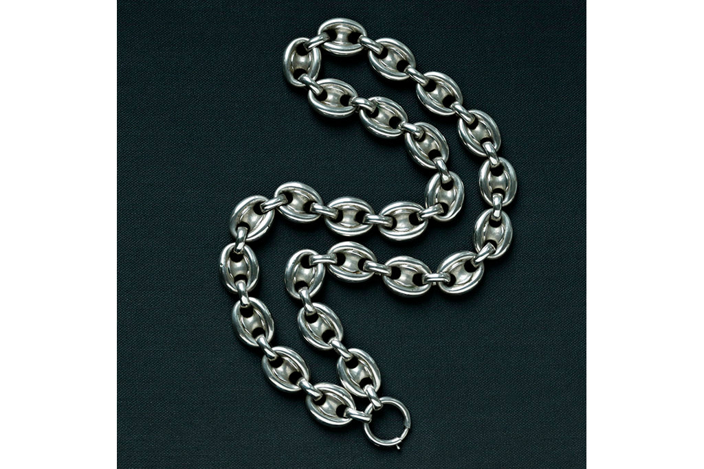 Mahi Combo of Black Gun Metal Plated Unisex Ship Anchor Necklace Chain
